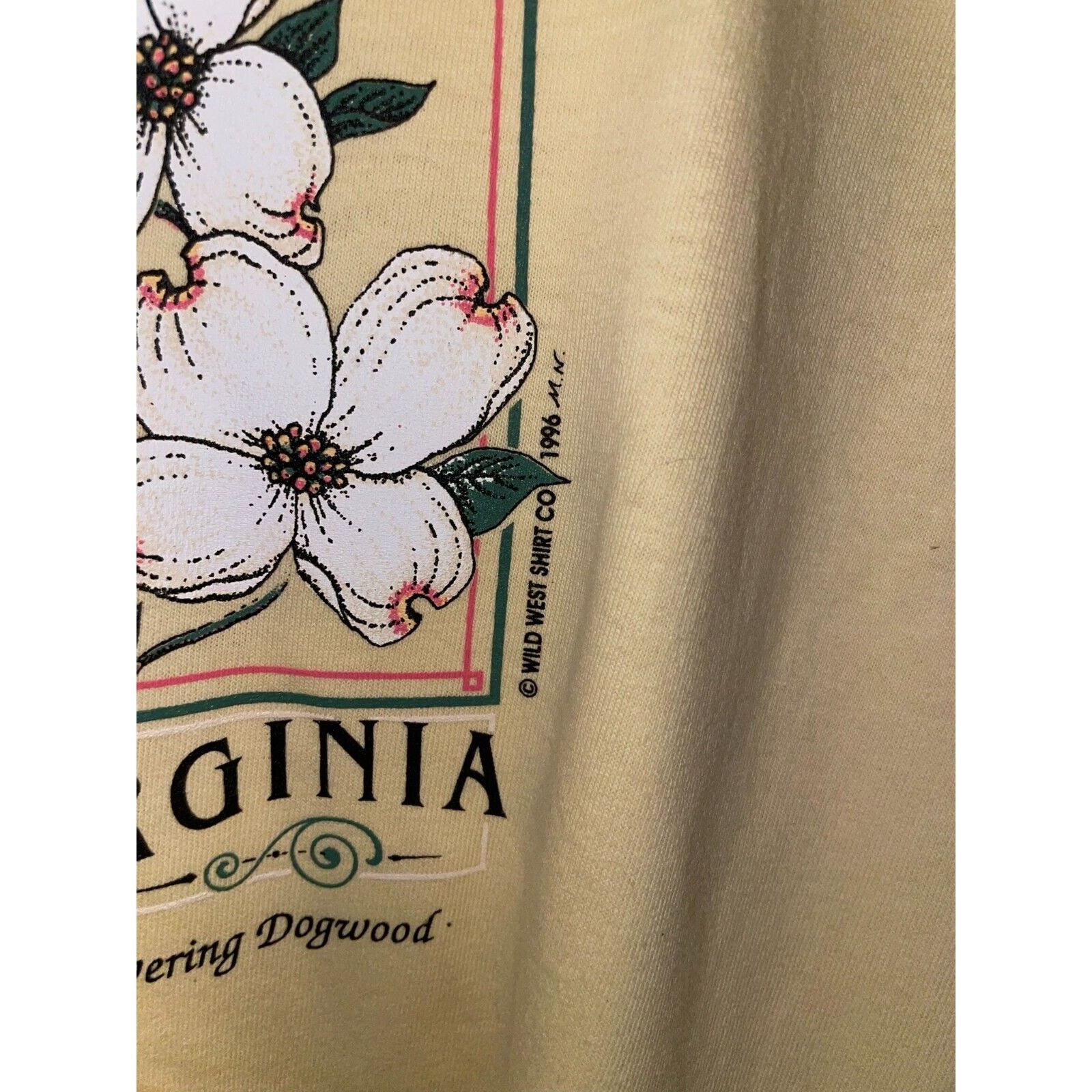 Jerzees Vintage Flowering Dogwood Shirt Virginia Flower Tee VTG 90s Size US L / EU 52-54 / 3 - 4 Thumbnail
