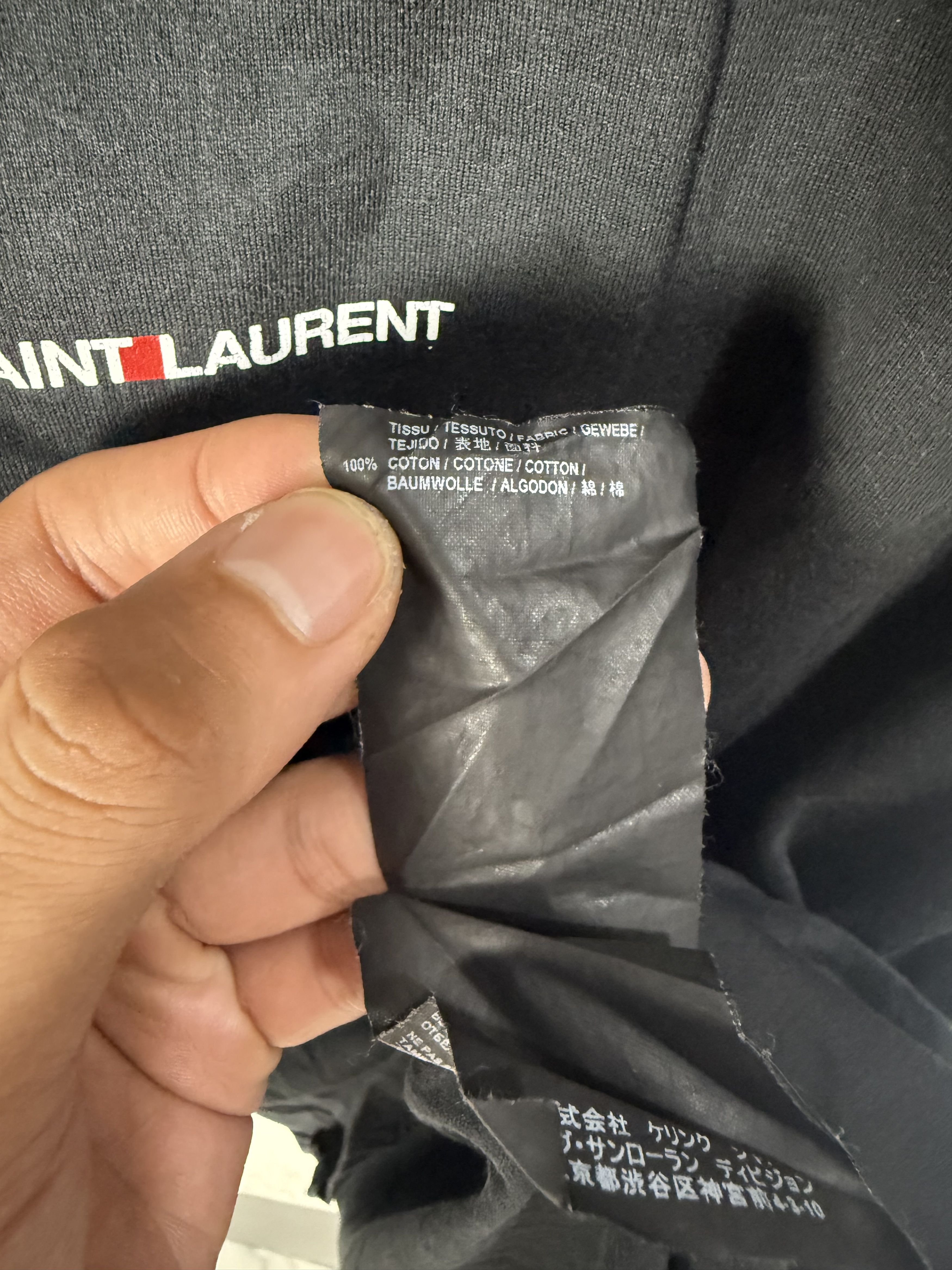 Saint Laurent Paris Saint Laurent Paris Center Logo Tshirt Size US S / EU 44-46 / 1 - 5 Thumbnail