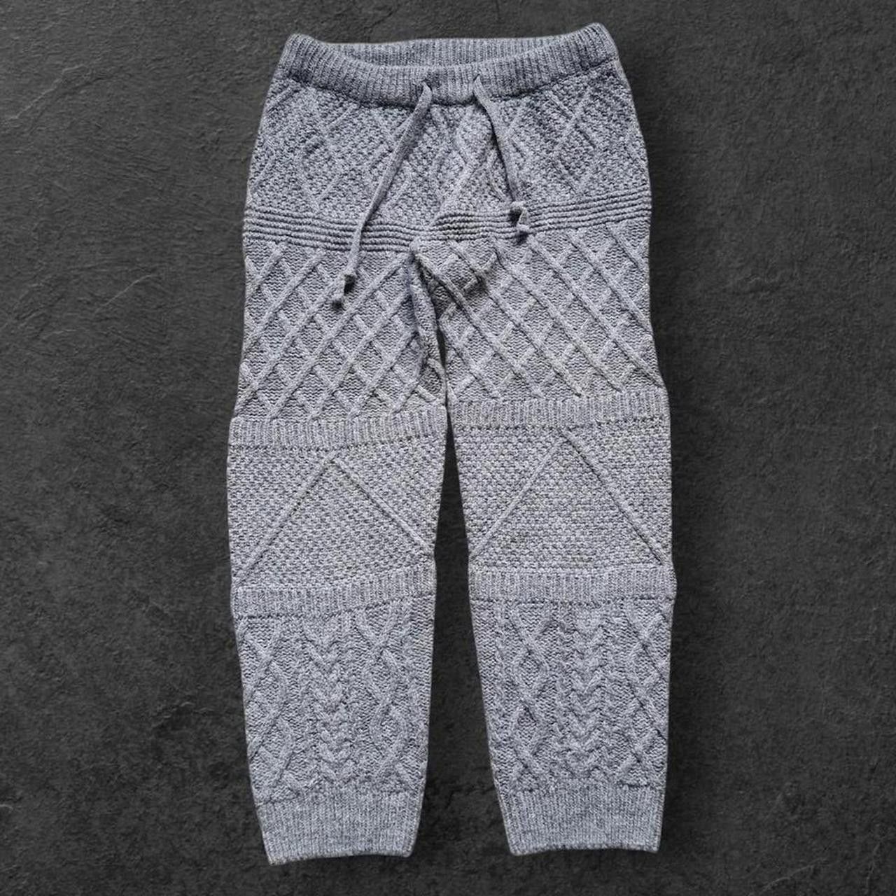 Snow Peak Mens snow peak acrylic wool blend cable knit grey trousers Size US 32 / EU 48 - 1 Thumbnail