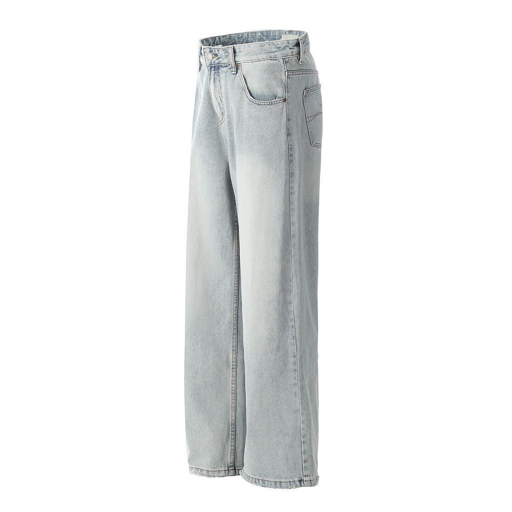 Japanese Brand × Jean Men's casual straight punk distressed light wash jeans Size US 32 / EU 48 - 2 Thumbnail