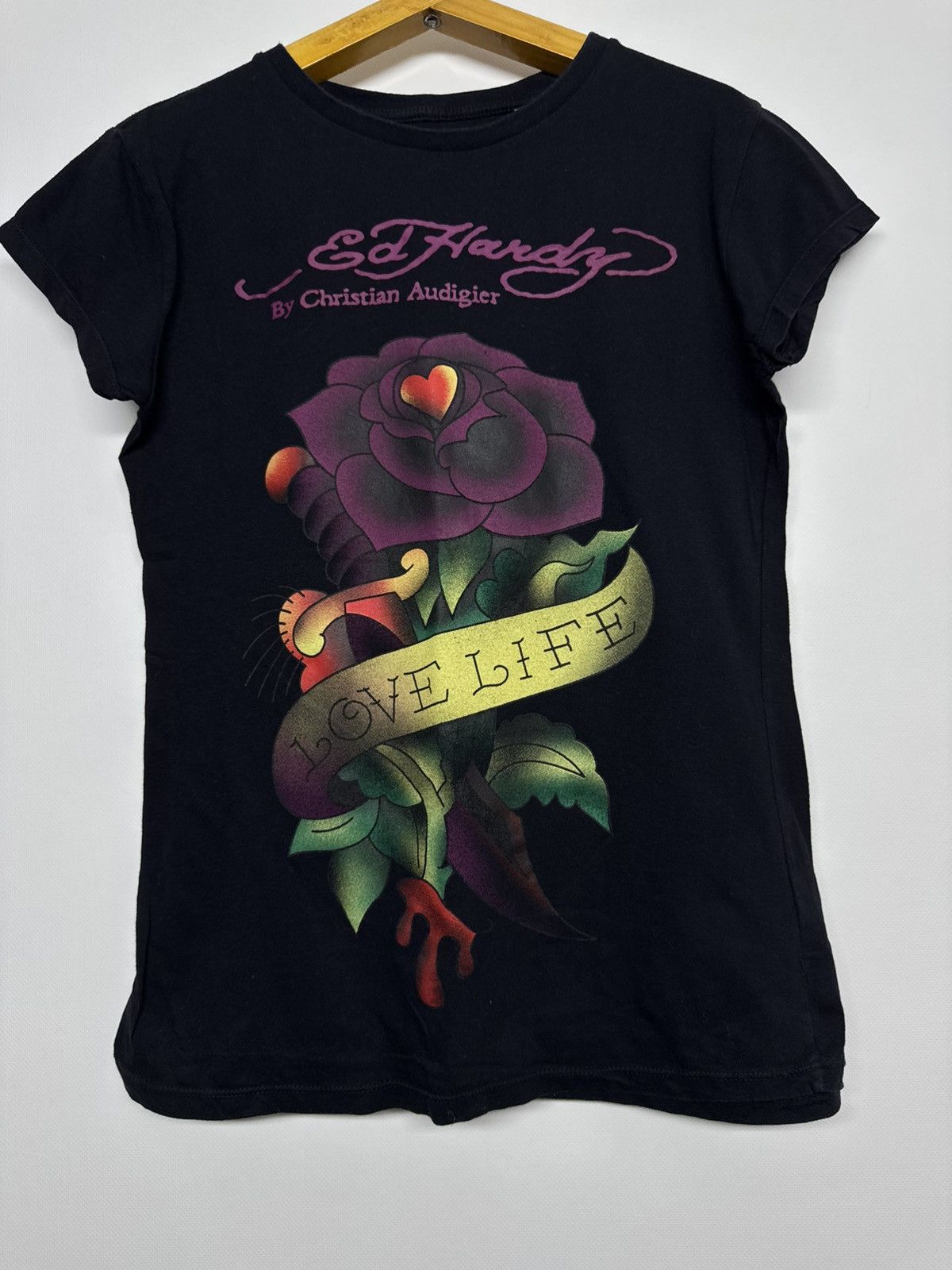 Ed Hardy Ed Hardy Surf Tribe Crazy Detailing Distressed T Shirt Size M / US 6-8 / IT 42-44 - 9 Thumbnail