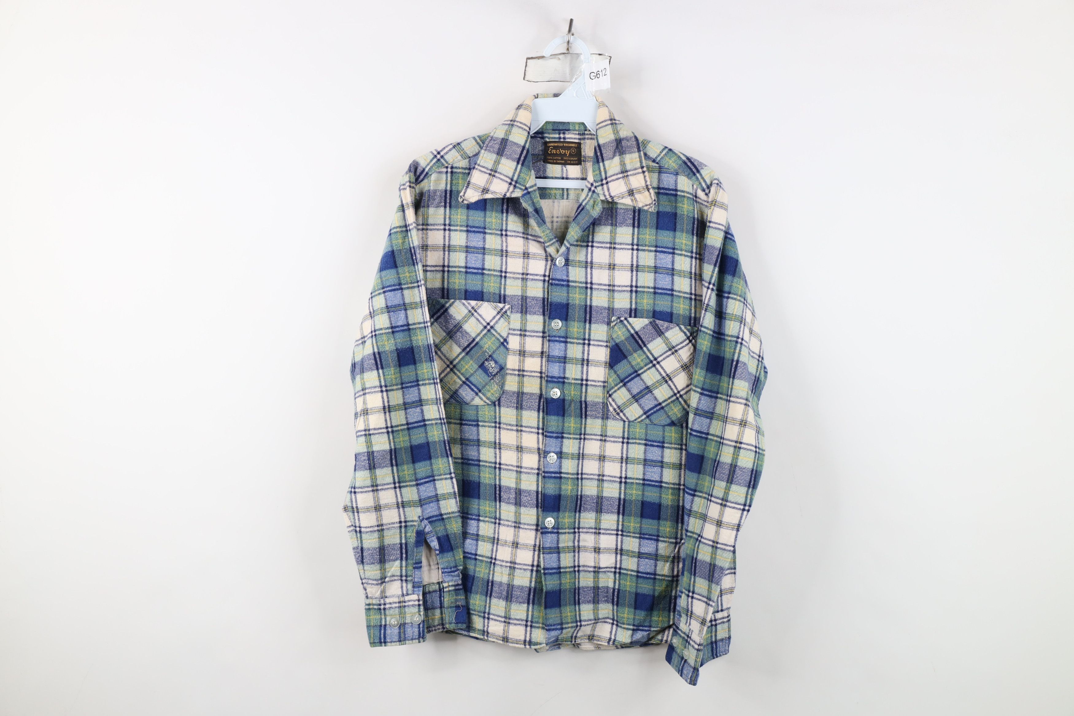 Vintage Vintage 70s Streetwear Flannel Collared Button Shirt Plaid Size US S / EU 44-46 / 1 - 1 Thumbnail