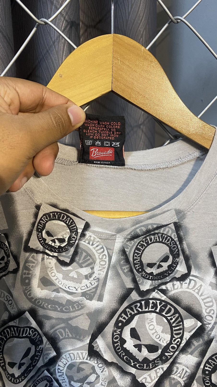 Harley Davidson × Vintage VINTAGE y2k HARLEY DAVIDSON OVP SKULL TSHIRT WOMEN GREY Size L / US 10 / IT 46 - 6 Thumbnail