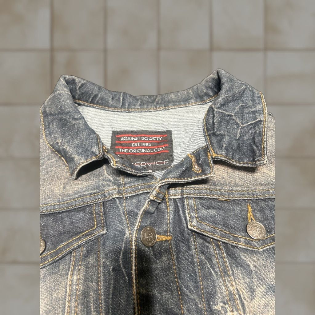 Lip Service Lip Service Denim Jacket Blue M Goth Distressed Med Navy? Size M / US 6-8 / IT 42-44 - 1 Thumbnail