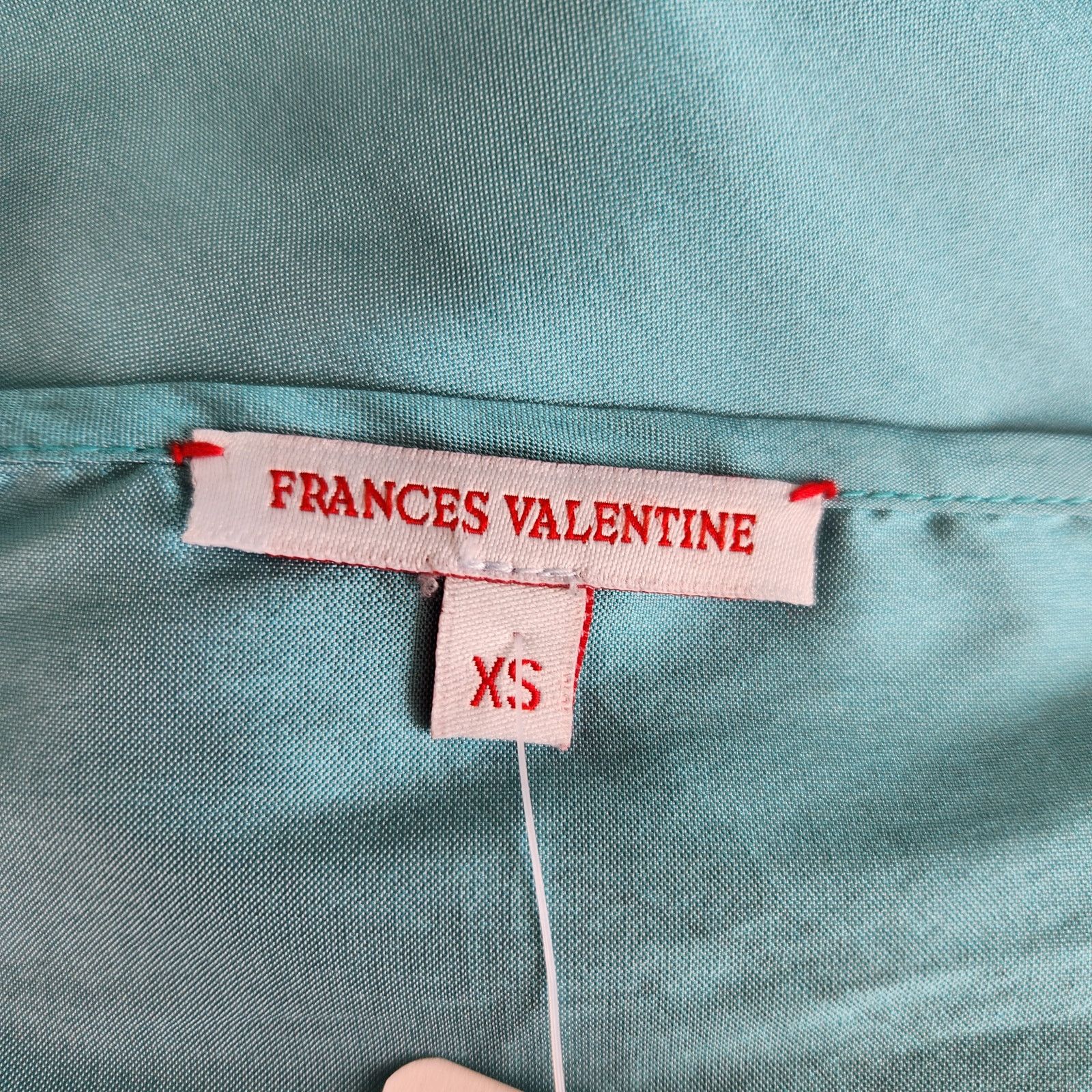 Vintage Frances Valentine Shiny Teal Empire Waist Slip Dress Y2K XS Size XS / US 0-2 / IT 36-38 - 8 Thumbnail
