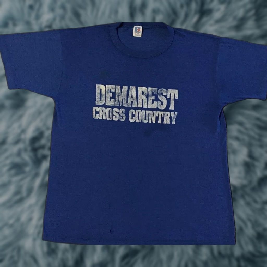 Vintage VINTAGE Demarest Cross Country Shirt M Blue 90s Distressed Russell Athletic College University Sports Track & Field Mens Mens Size US M / EU 48-50 / 2 - 1 Thumbnail