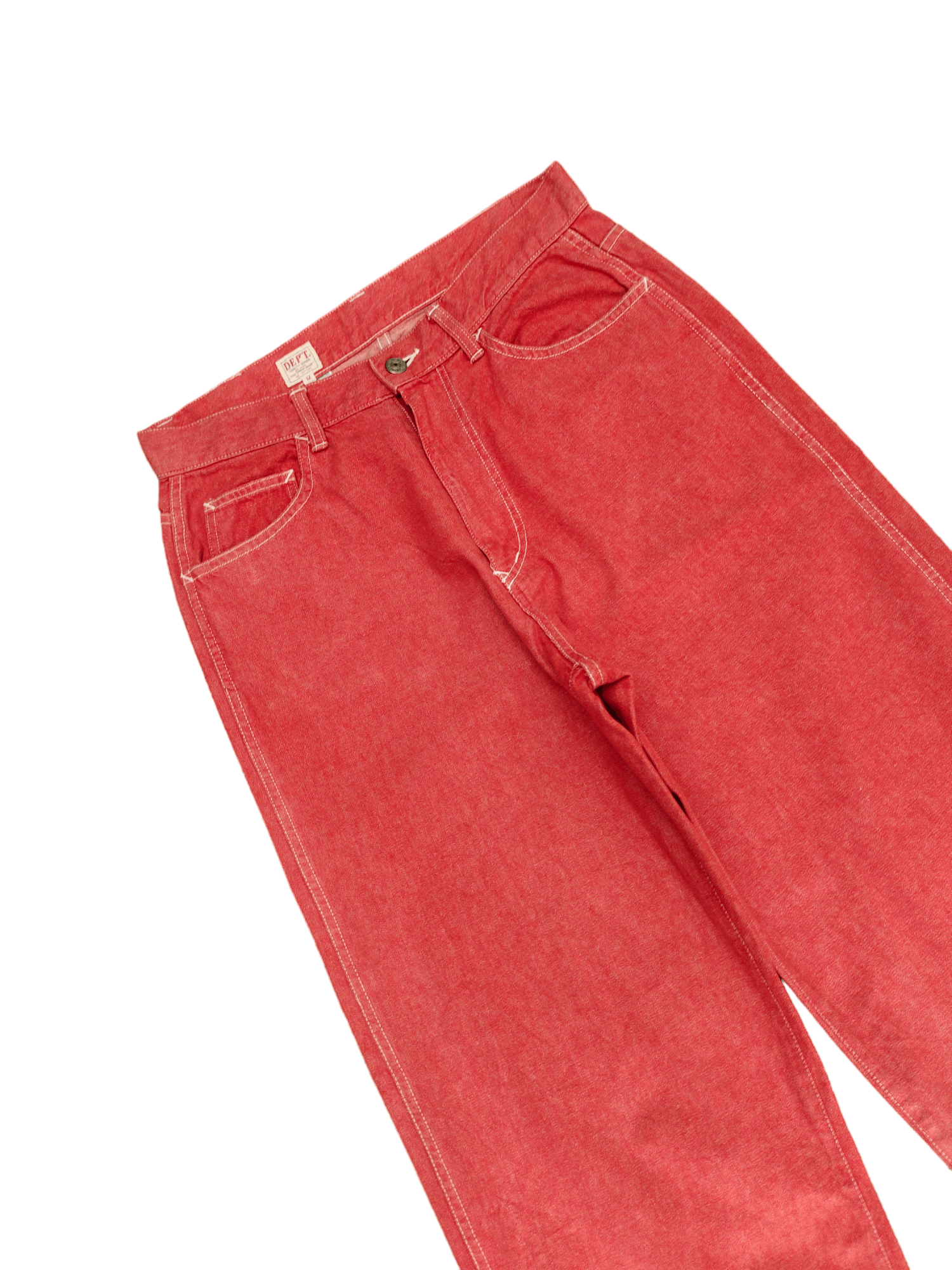 Number (N)ine × Undercover Baggy Jeans Dept Japan Red Denim Wide Leg IfSixWasNine Y2k Size US 30 / EU 46 - 6 Thumbnail