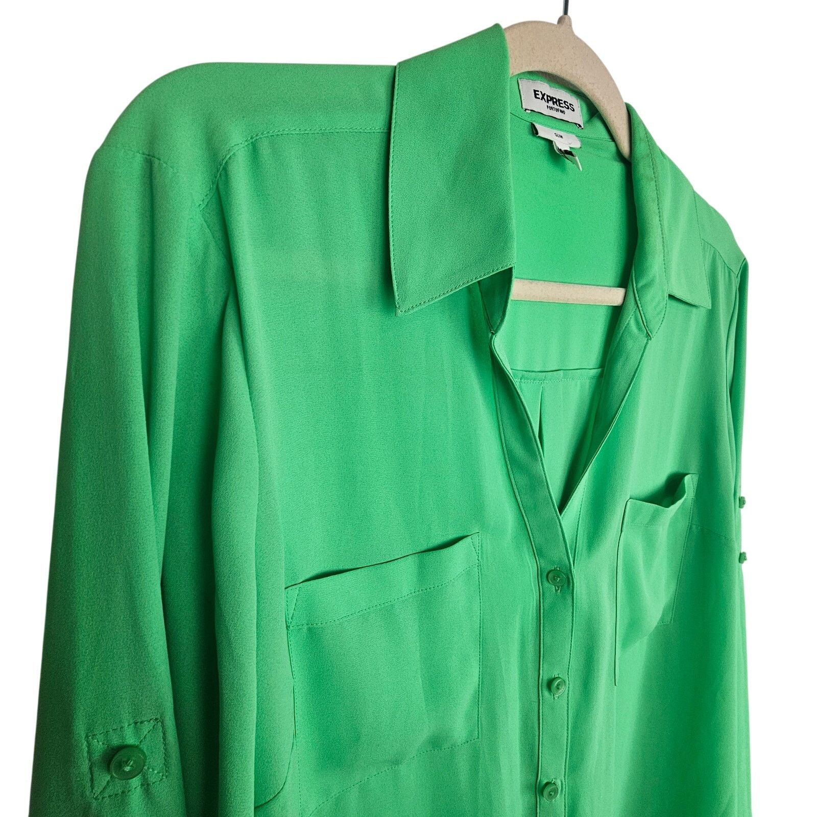 Express Express Womens Portofino Shirt L Slim Fit Career Corp Office Size L / US 10 / IT 46 - 5 Thumbnail