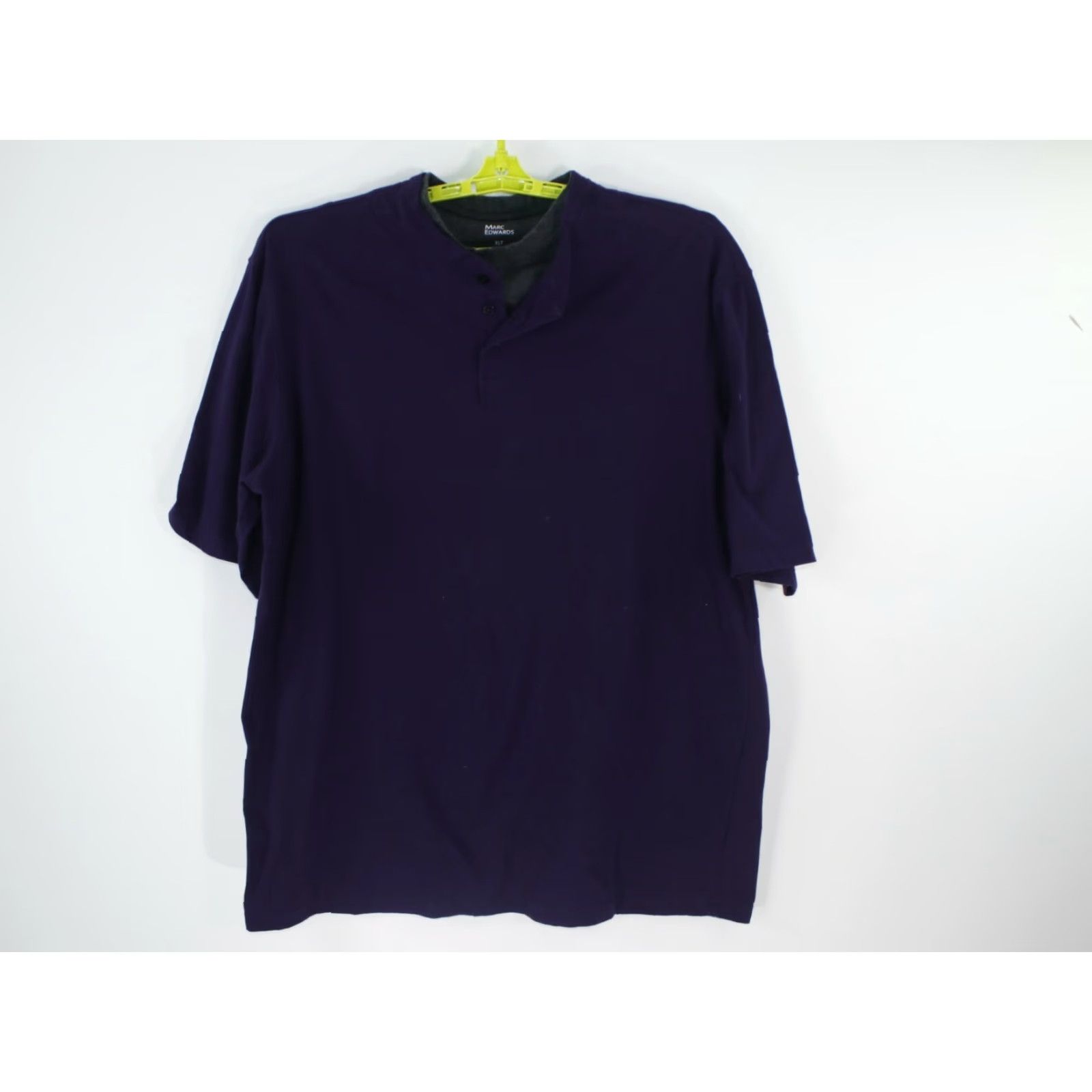 Vintage Marc Edwards Mens Short Sleeves Henley Neck Casual Blue Polo Shirt XL Size US XL / EU 56 / 4 - 2 Thumbnail