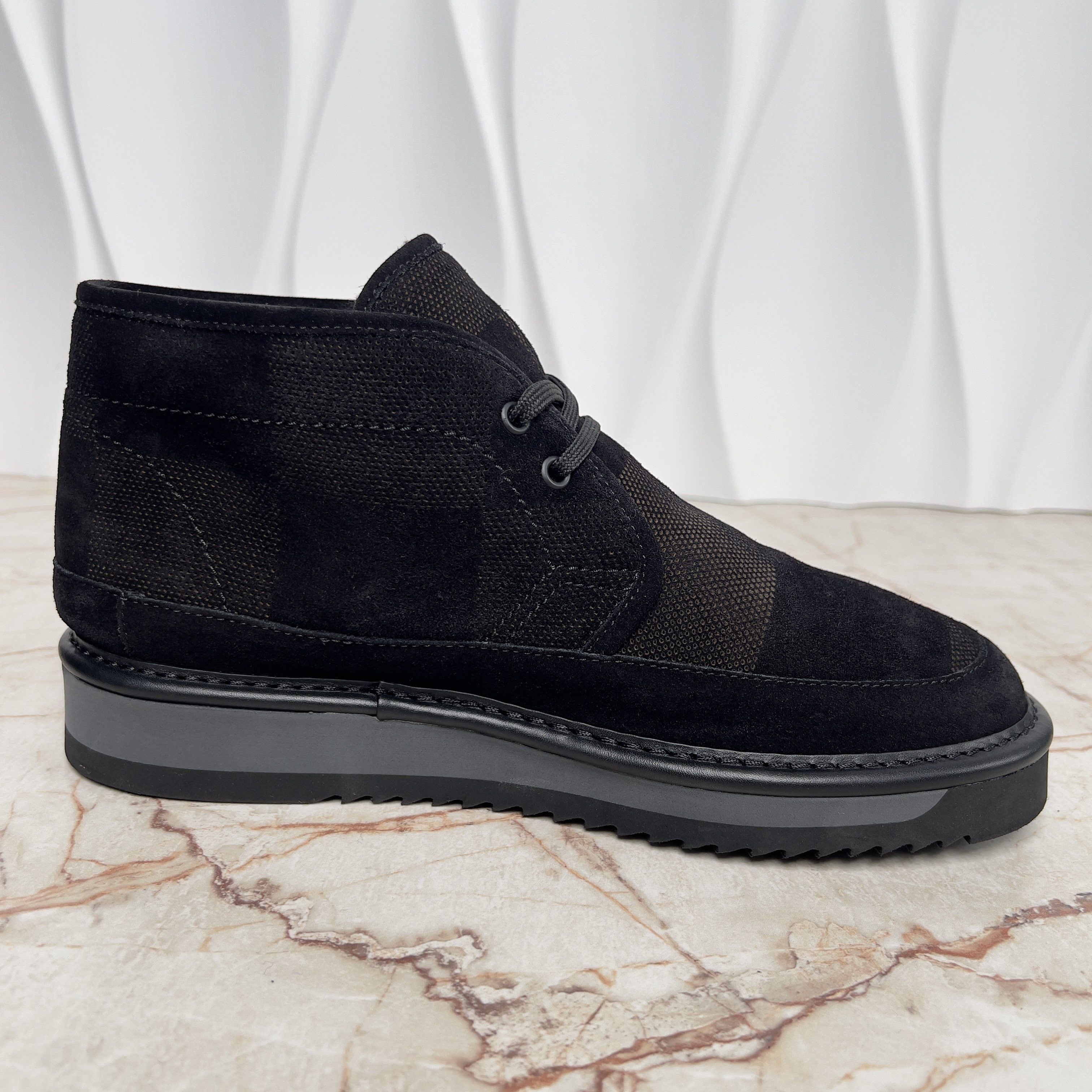 Louis Vuitton LV x NIGO Cozy Line LV Damier Giant Ankle Boots Suede Size US 8 / EU 41 - 7 Thumbnail