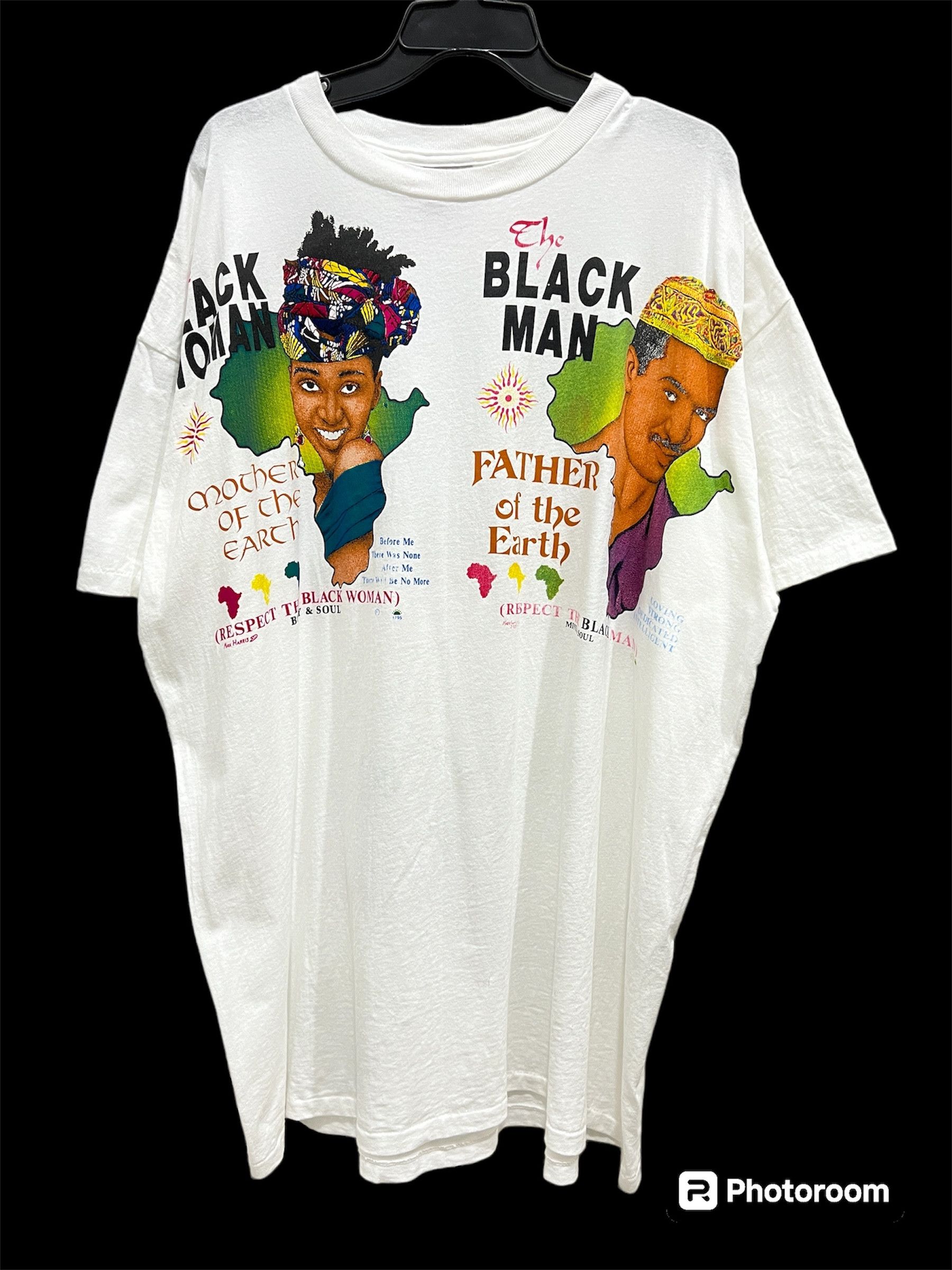 Rap Tees Vintage 90s Black Woman Man Mother Father the Earth Tee 3XL Size US XXL / EU 58 / 5 - 1 Thumbnail
