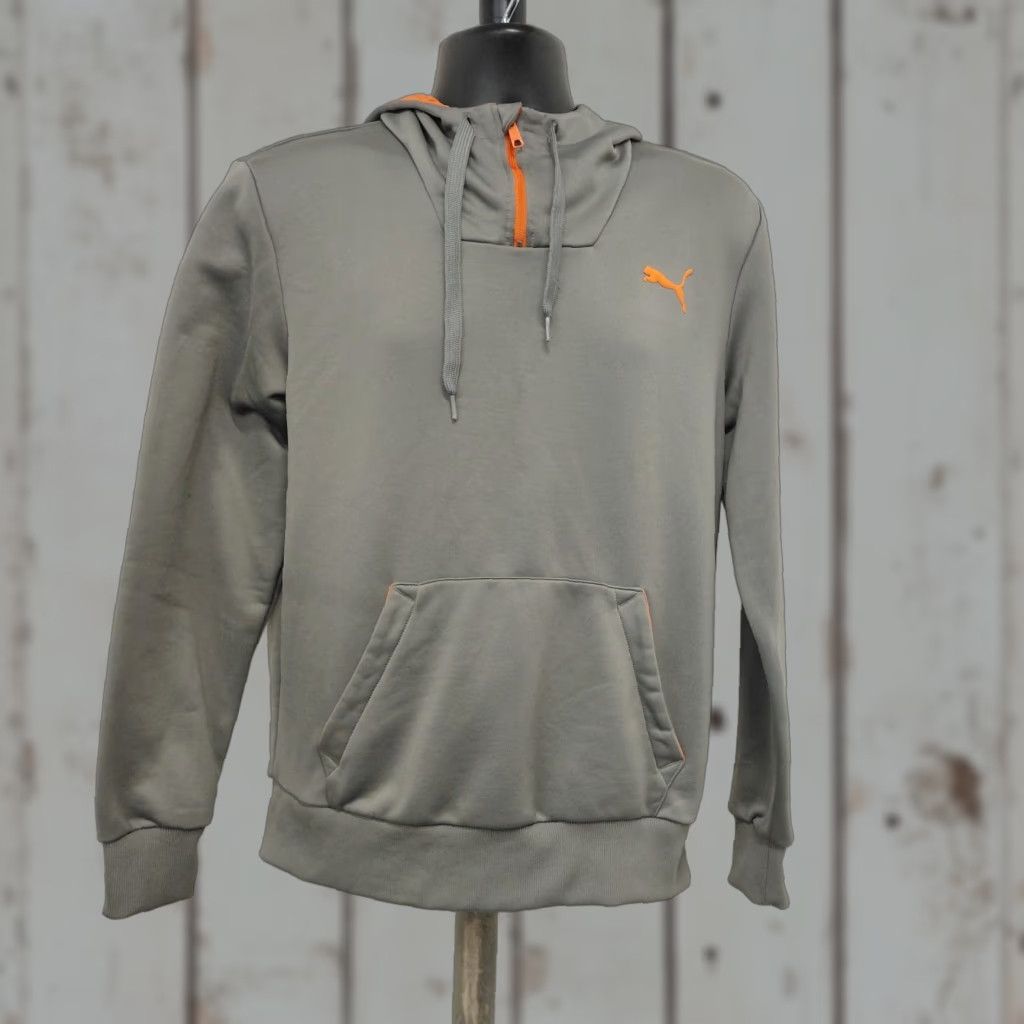 Puma Puma Hoodie Men's M Gray/Orange Trim 1/4 Zip Long Sleeve Pullover Nice Size US M / EU 48-50 / 2 - 1 Thumbnail