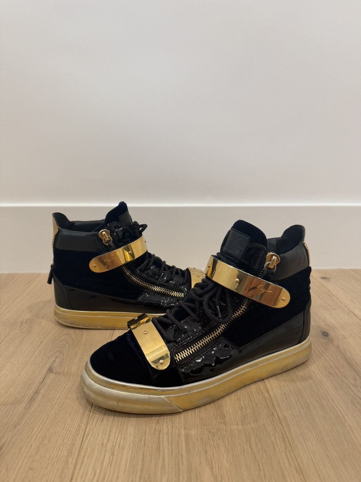 Giuseppe Zanotti Giuseppe Zanotti Dark Blue High Top Double Zipper Size US 8 / EU 41 - 4 Thumbnail