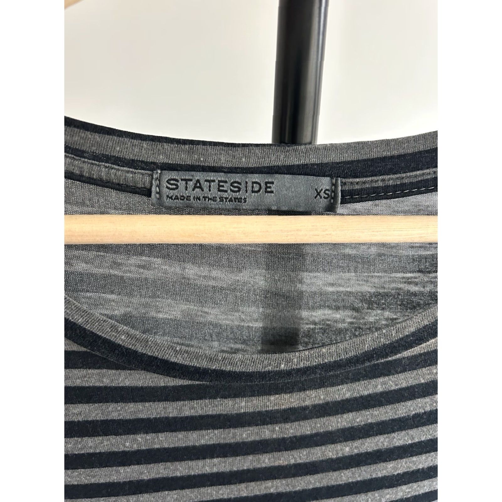Vintage Stateside Women Pullover Shirt Blue/Gray Striped XS MadeInTheStates Comfy Size XS / US 0-2 / IT 36-38 - 5 Thumbnail