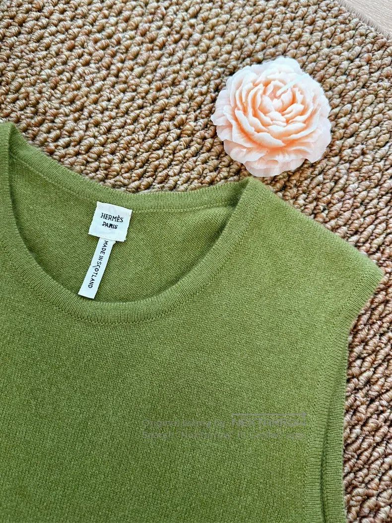 Hermes Hermes Cashmere Knit Sleeveless Top - Kiwi Green Size XS / US 0-2 / IT 36-38 - 4 Thumbnail