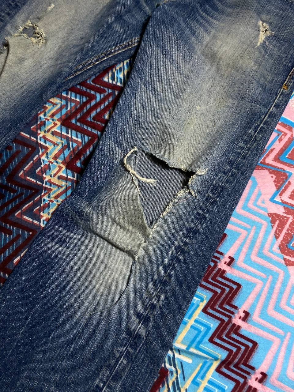 Diesel × Vintage DIESEL🔥THRASHED DISTRESSED DENIM Size US 30 / EU 46 - 9 Thumbnail