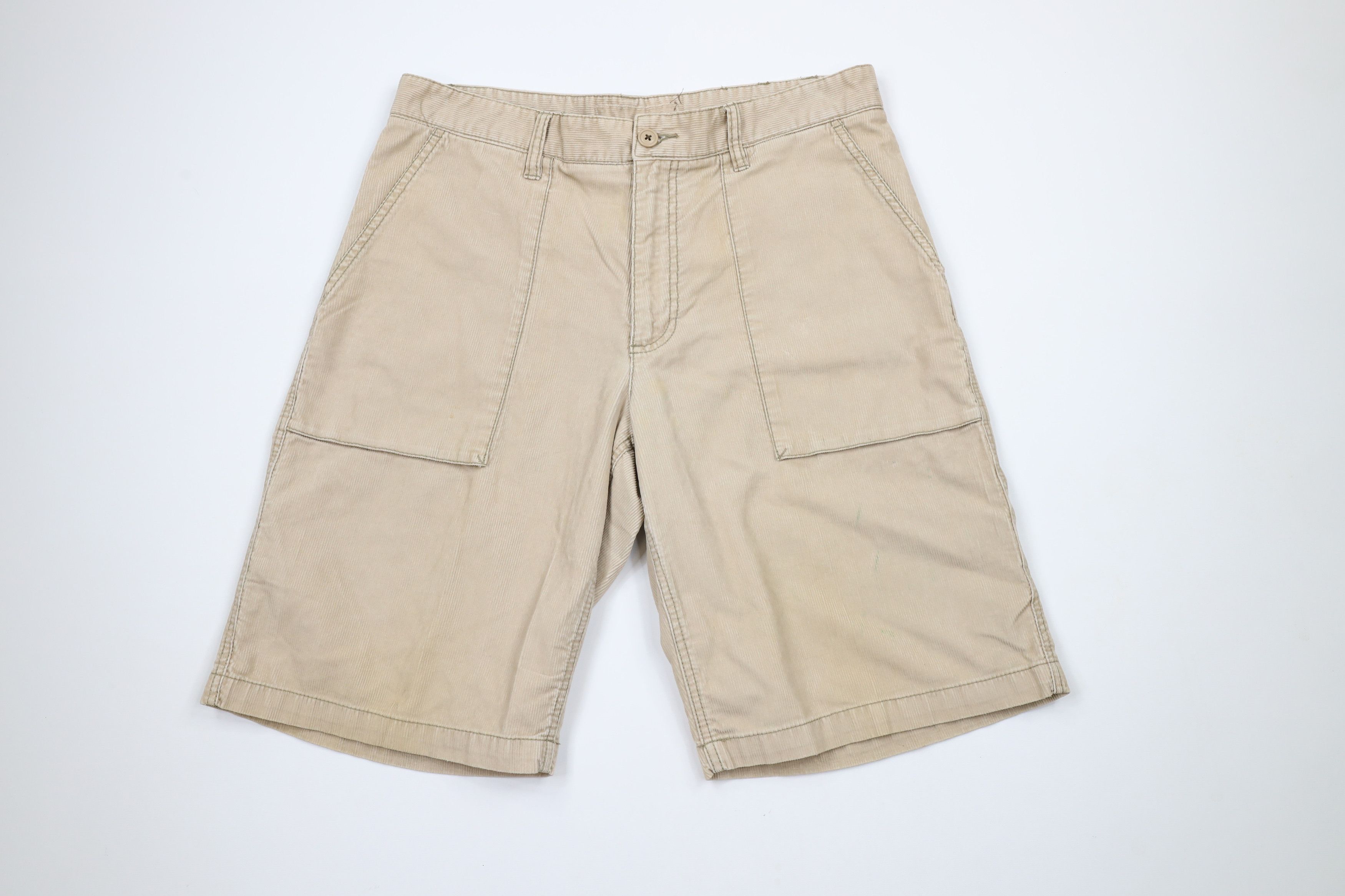 Vintage Vintage 90s Streetwear Surplus Corduroy Shorts Beige Size US 34 / EU 50 - 1 Thumbnail