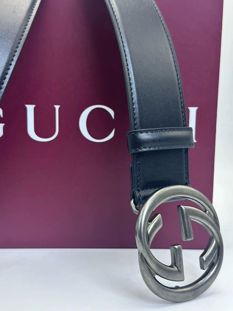 Gucci gucci leather belt with interlocking g buckle-2507 Size ONE SIZE - 6 Thumbnail