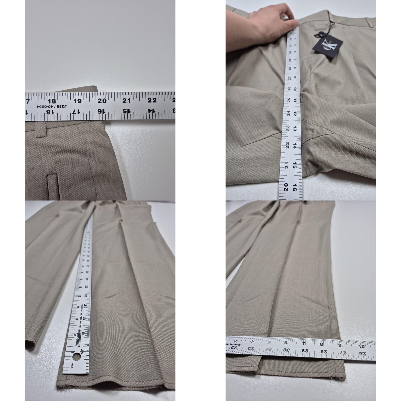 Calvin Klein Calvin Klein Dress Pants Mens 40x36 Beige Wool Pleated Unhemmed Canada NWT Size US 40 / EU 56 - 8 Thumbnail