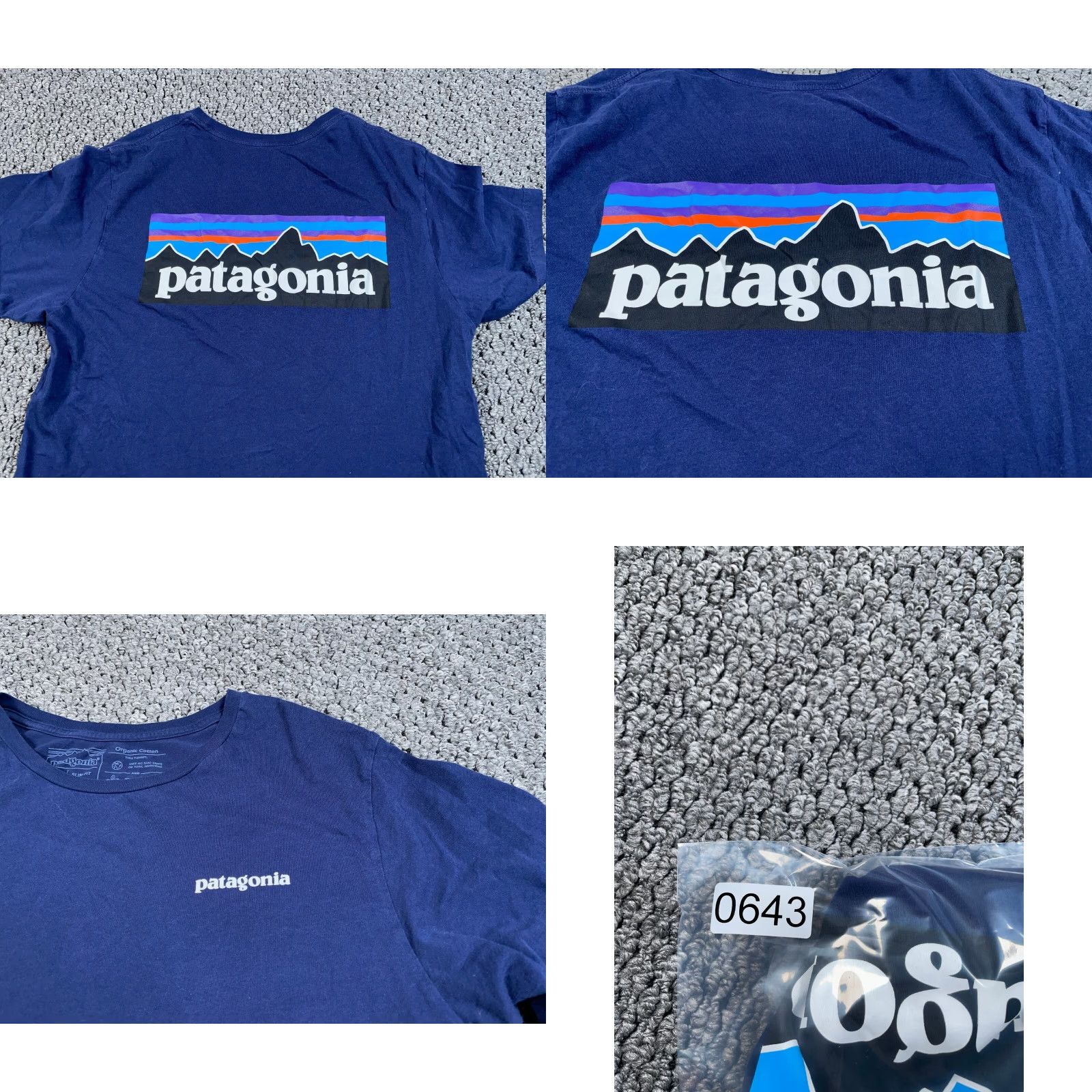 Patagonia Patagonia Slim Fit T-Shirt Adult Medium Blue Logo Print Organic Cotton Outdoors Size US M / EU 48-50 / 2 - 8 Thumbnail