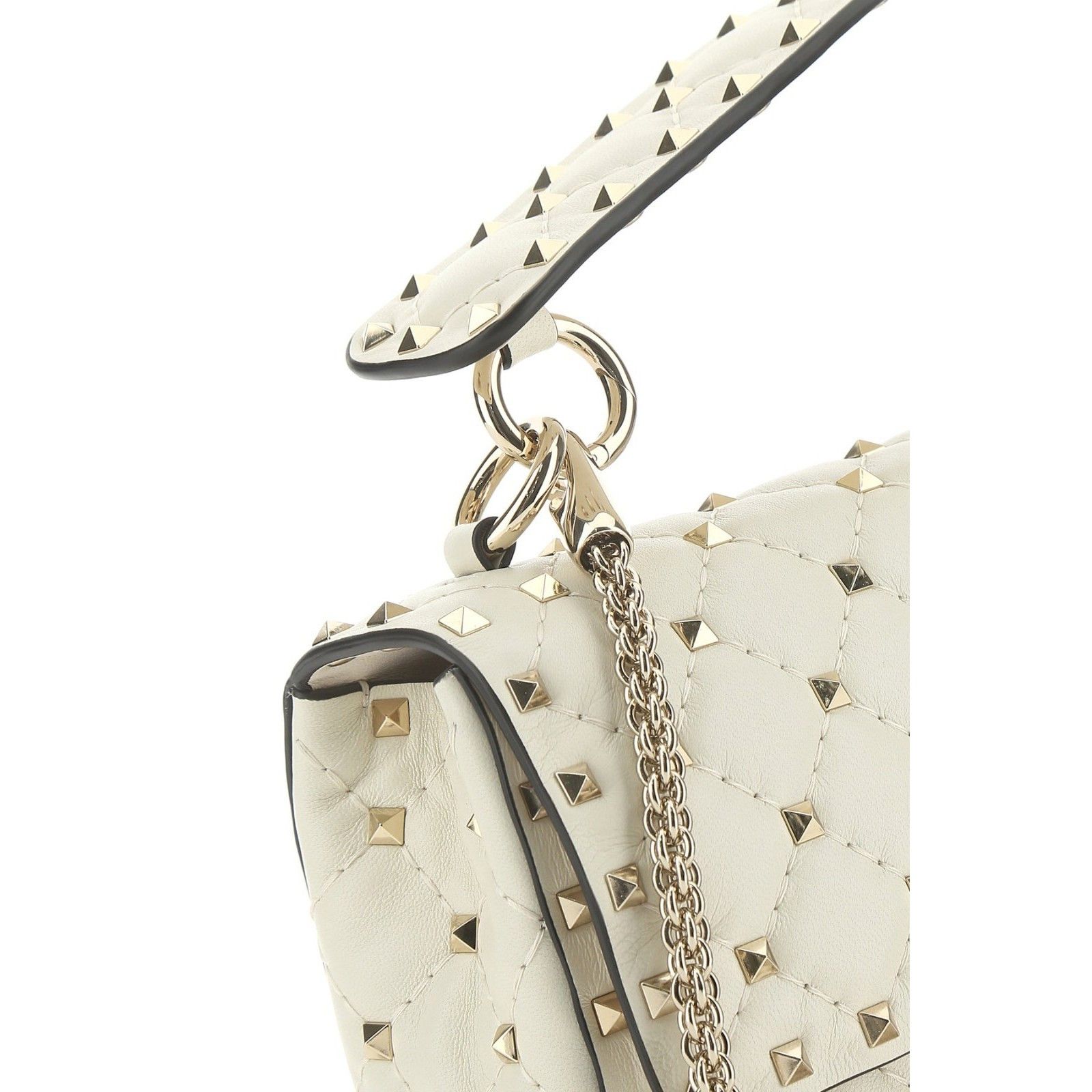 Valentino VALENTINO GARAVANI Rockstud Spike Medium Ivory Nappa Leather Size ONE SIZE - 4 Thumbnail