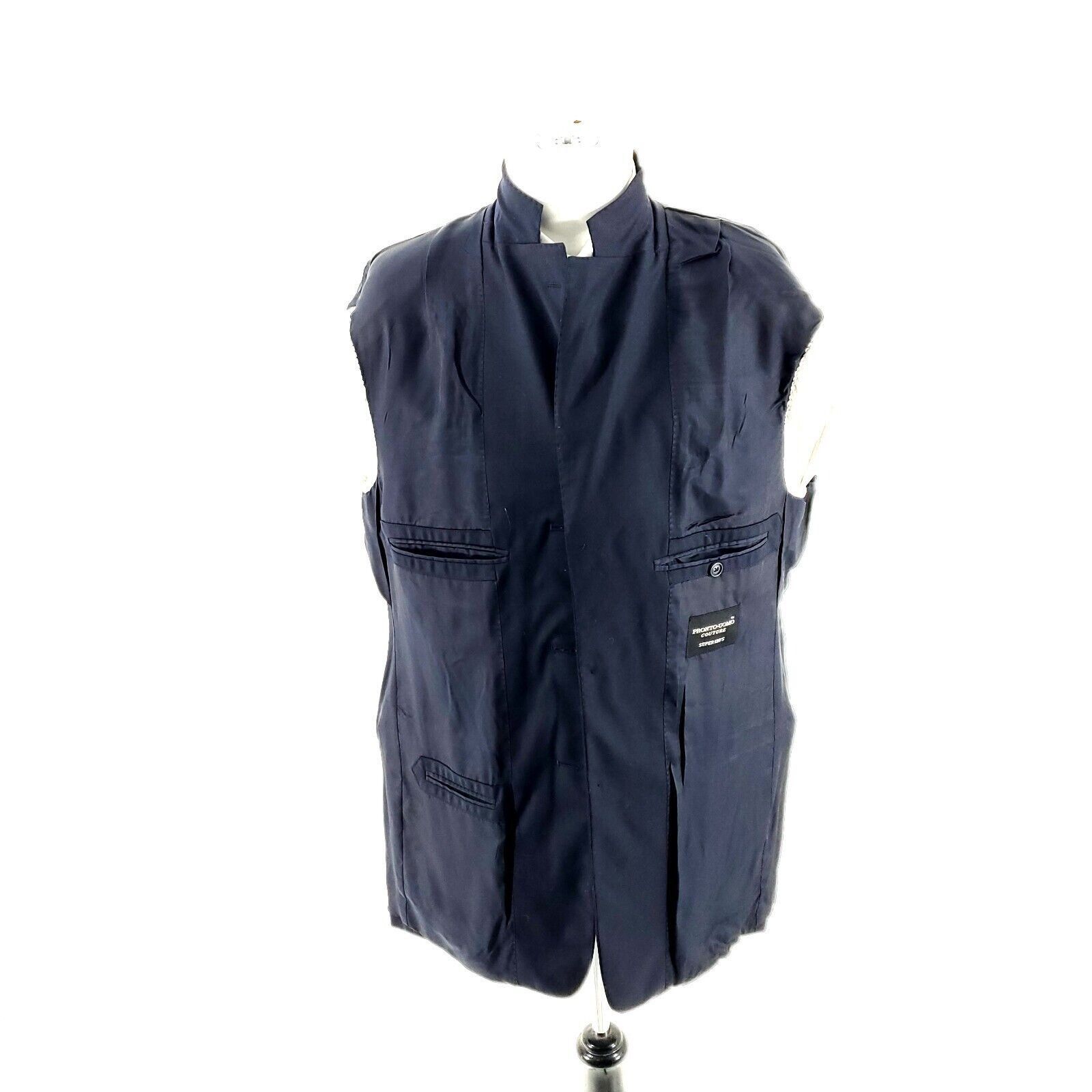 Pronto Uomo Pronto Uomo Couture Super 120s Wool 3 Button Blazer 42R Blue Size 42R - 9 Thumbnail