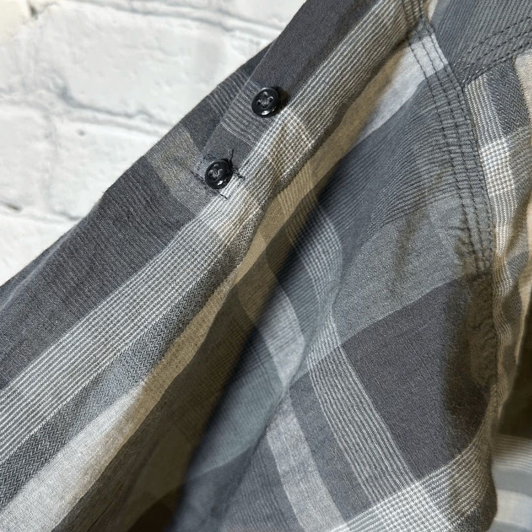 Prana prAna Deryn Dress Shirt Dress Gray Plaid Pockets Roll Tab Sleeve Size S Womens Midi Short Sleeve Shirtdress Size S / US 4 / IT 40 - 3 Thumbnail