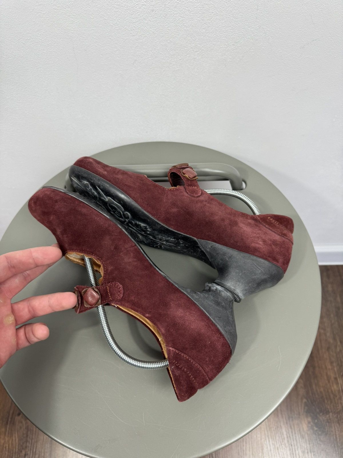 Other Think Burgundy Suede Mary Jane Shoes Low Heel Women’s EU 38 Size US 7 / IT 37 - 8 Thumbnail