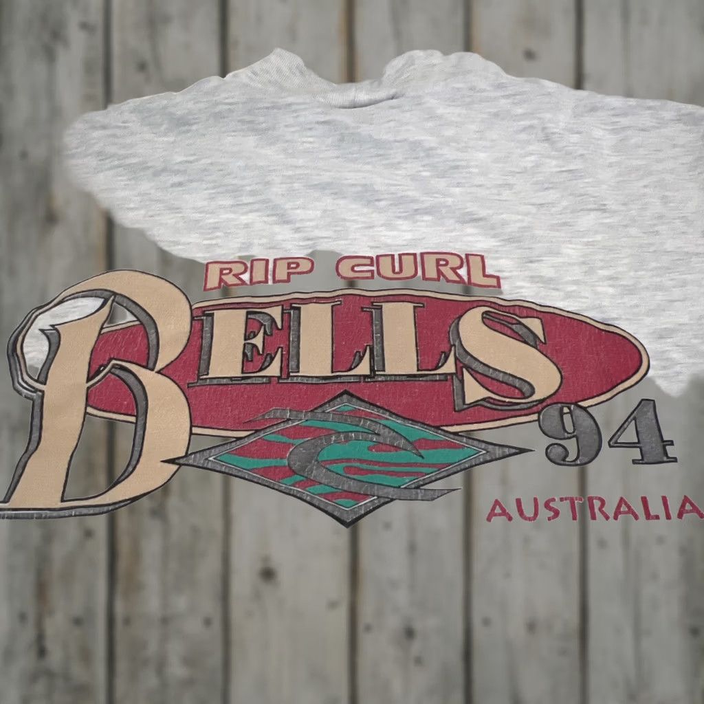 Rip Curl VINTAGE 1994 Rip Curl Bells Australia T Shirt Long Sleeve M Gray Slater Potter Sportswear Graphic Tee Mens Size US M / EU 48-50 / 2 - 1 Thumbnail