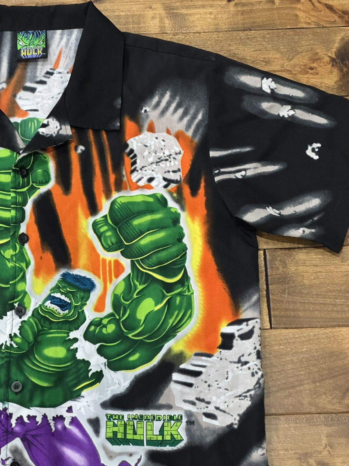 Marvel Comics Vintage 2002 The Incredible Hulk All Over Print Button Up Size US L / EU 52-54 / 3 - 6 Thumbnail