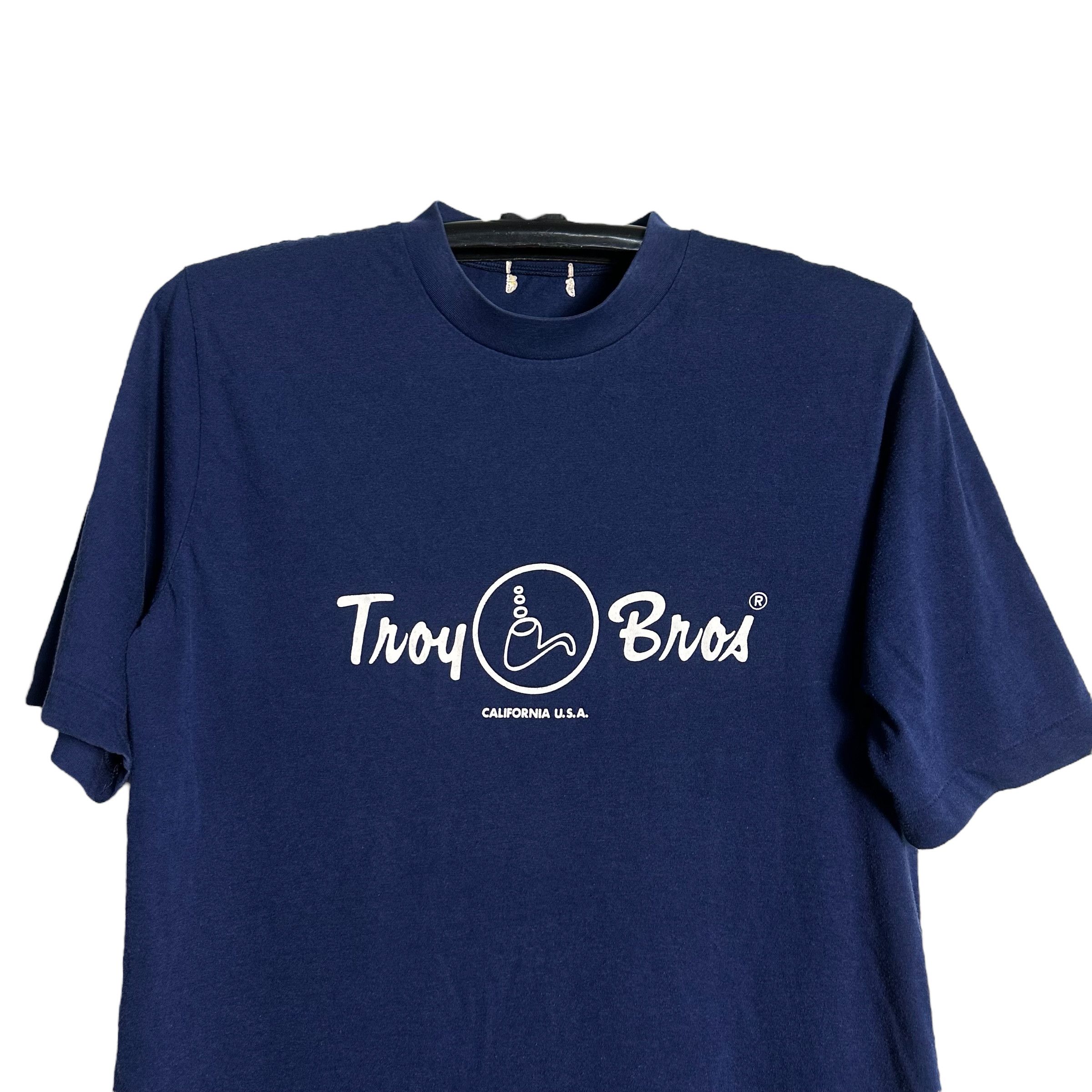 Japanese Brand 🔥RARE🔥Vintage Troy Bros Spell Out T-shirt Single Stich Size US M / EU 48-50 / 2 - 2 Thumbnail