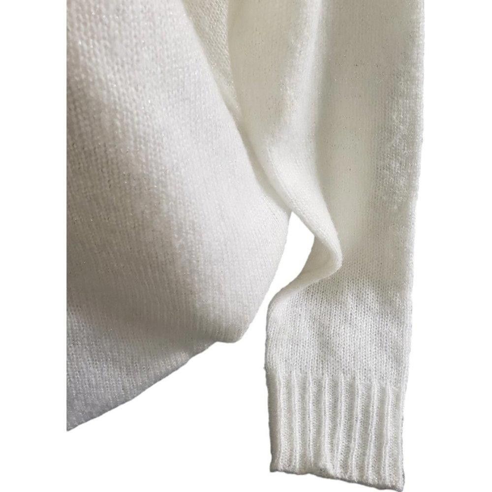 Designer CT884 Jaclyn Smith Ladies White Long Sleeve Sweater L Size L / US 10 / IT 46 - 3 Thumbnail