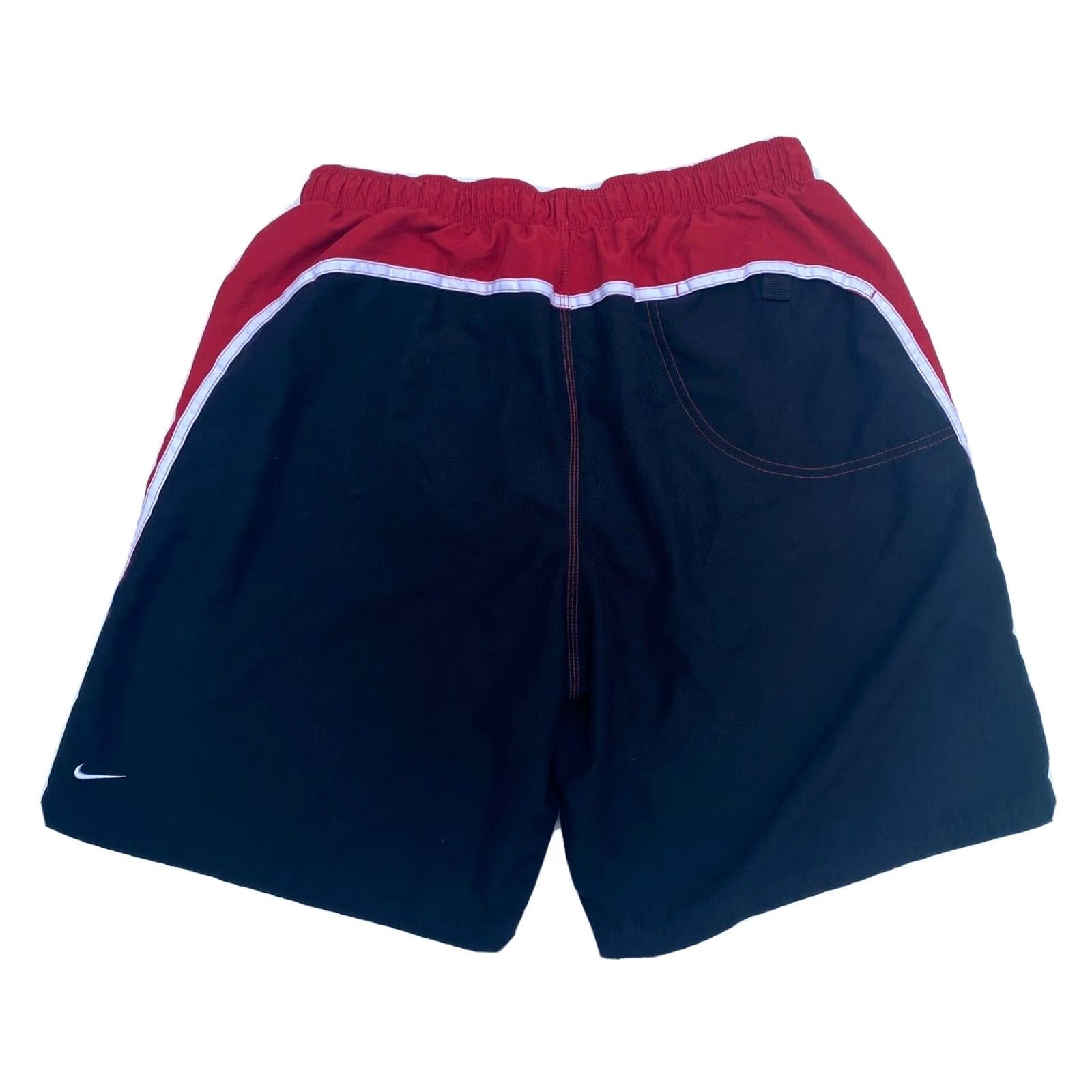 Nike Nike Men's Vintage Y2K Swim Shorts Sz L Black Red - Lined Bottom Beach 100% Polyester Swimsuit Bottoms Vintage Nike Mens Swim Shorts L Beach Theme Size US 33 - 2 Thumbnail
