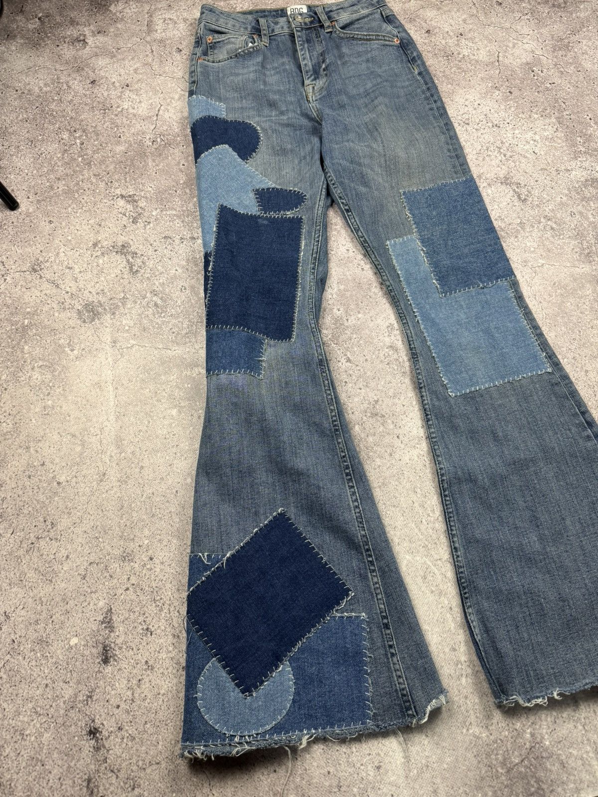 Bdg BDG Flared Patchwork Japanesse Y2K Jeans Low Rise Size 26" / US 2 / IT 38 - 2 Thumbnail