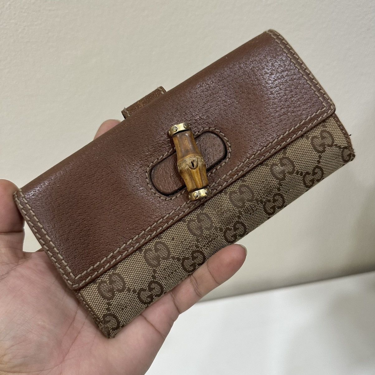 Gucci ‼️LASTDROP‼️ AUTHENTIC GUCCI BAMBOO CANVAS LONG WALLET PURSES Size ONE SIZE - 1 Thumbnail
