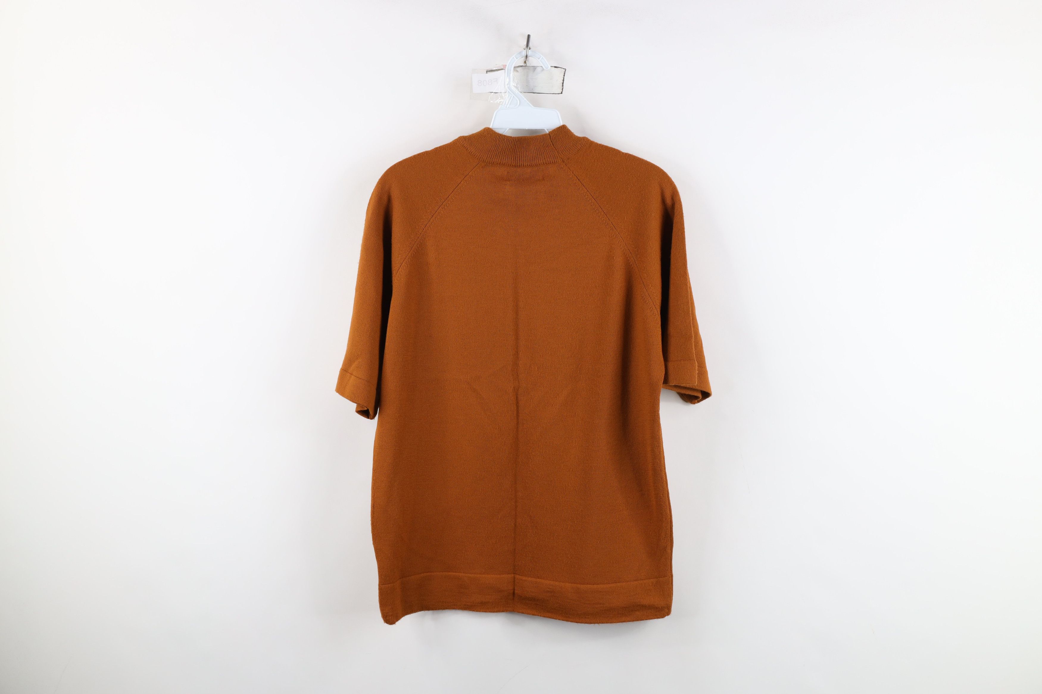 Vintage 50s Streetwear Short Sleeve Sweater Burnt Orange USA