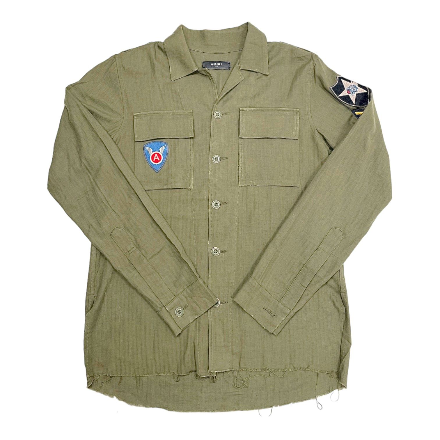 Amiri Amiri Military Patch Button Up Shirt Olive Size US S / EU 44-46 / 1 - 1 Thumbnail