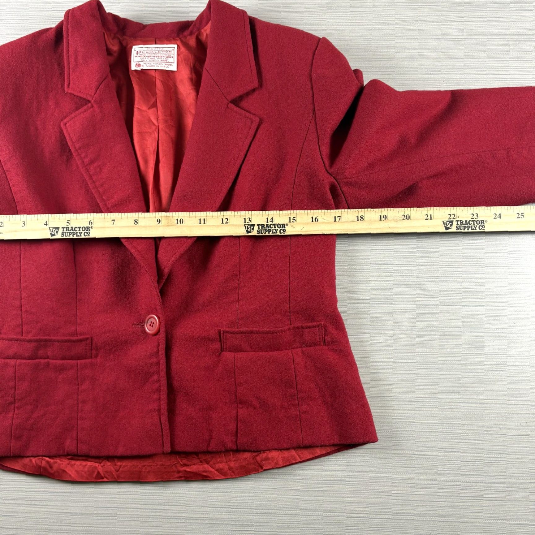 Pendleton VINTAGE Pendleton Blazer Womens Petite Red Wool Jacket Single Button Made USA 90s Size M / US 6-8 / IT 42-44 - 3 Thumbnail