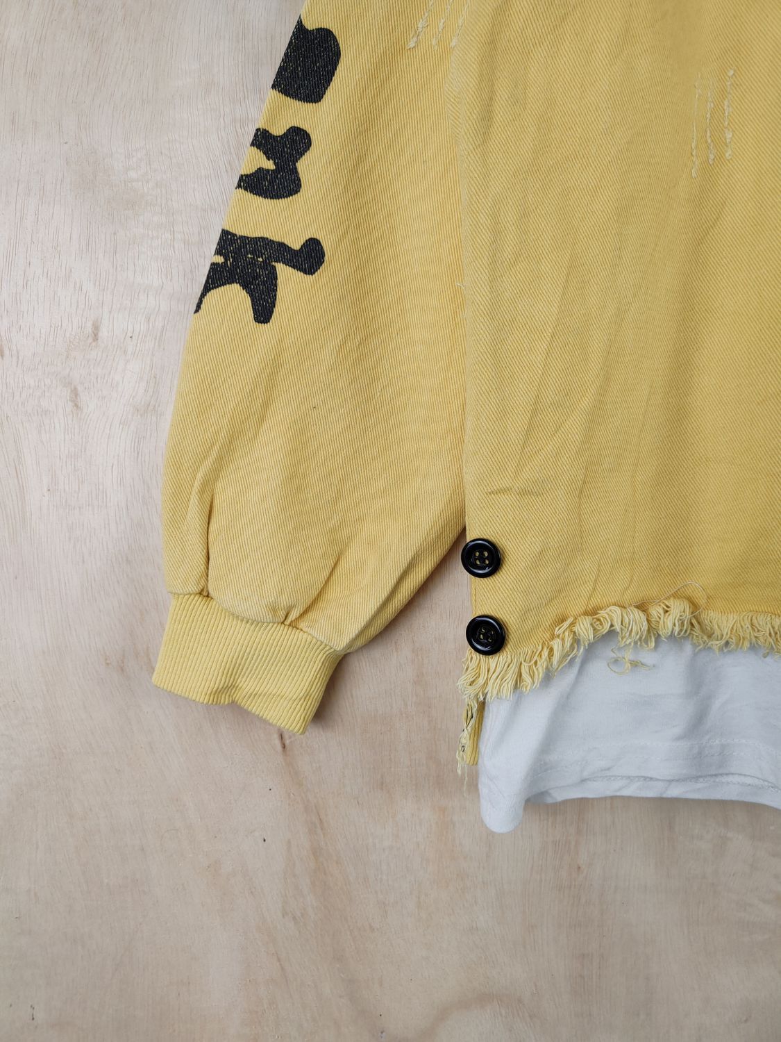 Japanese Brand Japan ripped distressed Yellow Thank You Sweatshirts #S2515 Size L / US 10 / IT 46 - 10 Thumbnail