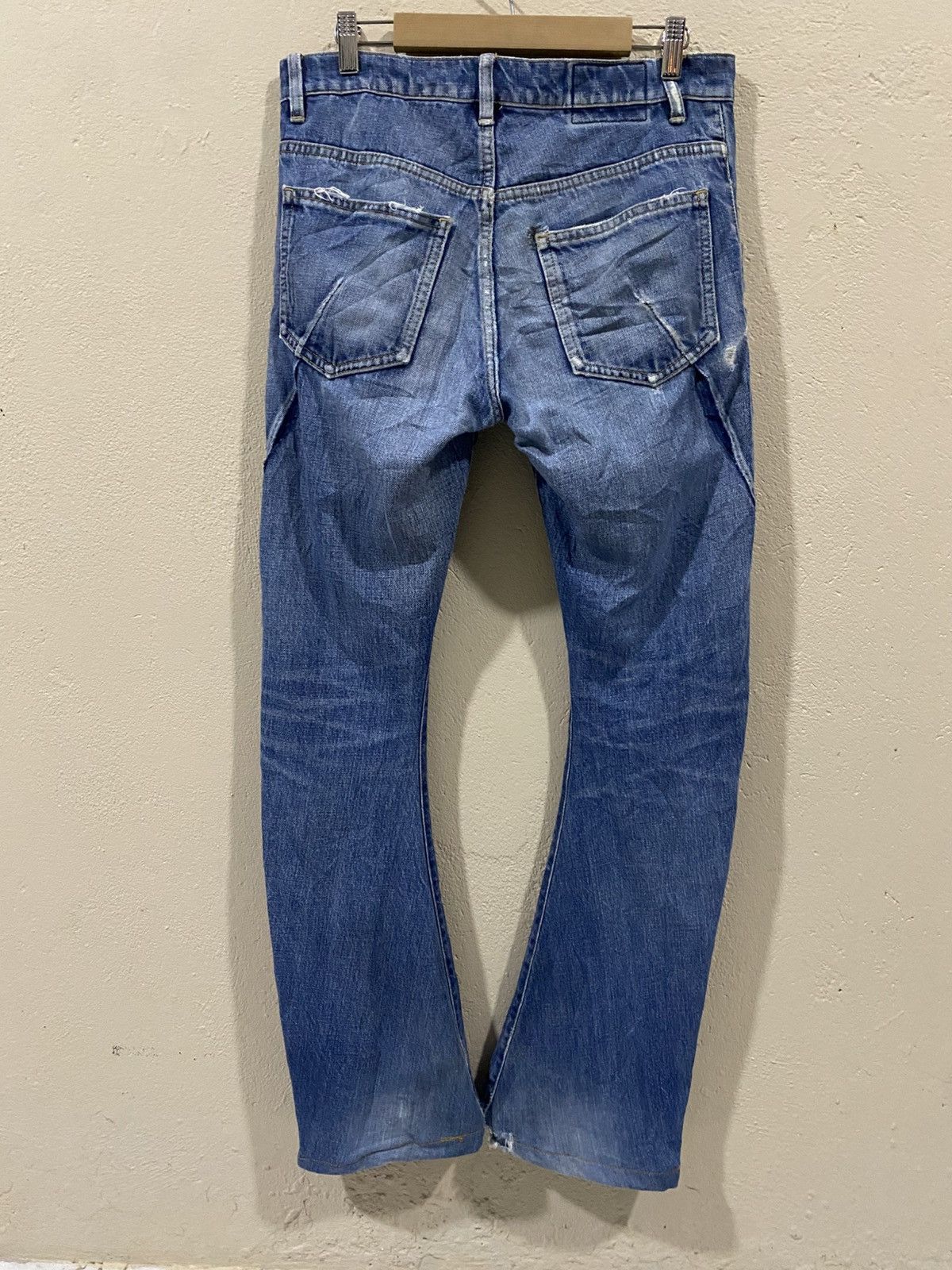 Attachment × Kazuyuki Kumagai Attachment Attachment Thrashed J Cut Flared Jeans Size US 30 / EU 46 - 2 Thumbnail