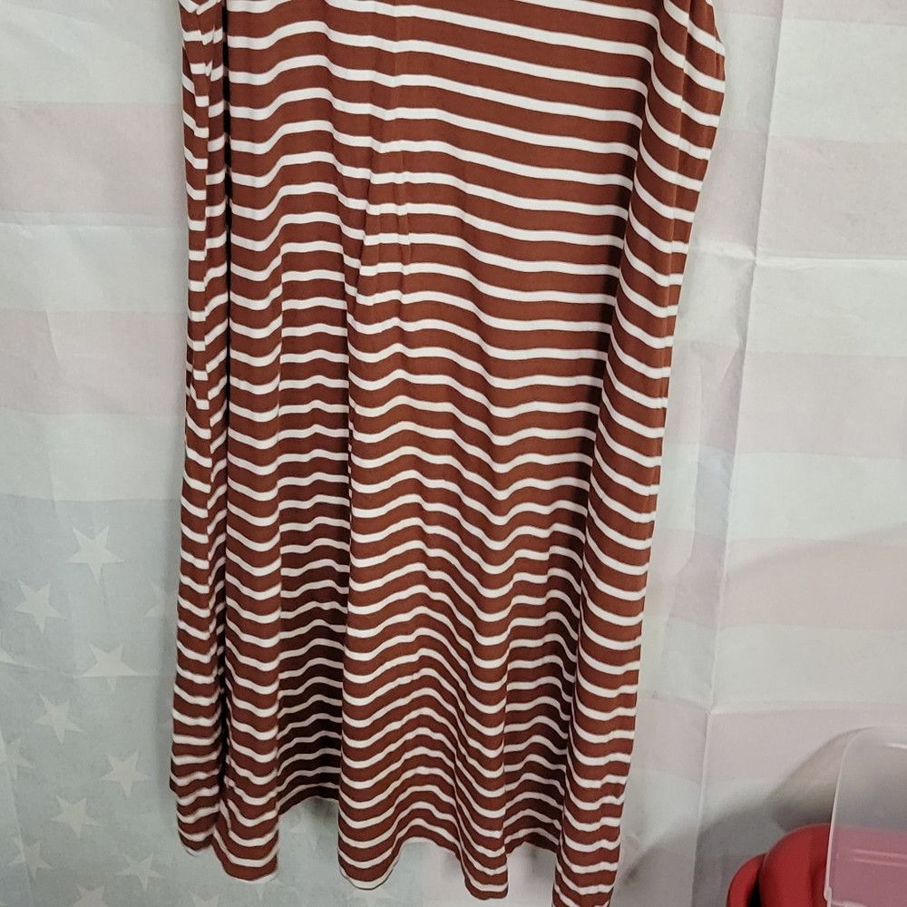 Other Old Navy A-Line Dress Striped Brown & White Size M / US 6-8 / IT 42-44 - 6 Thumbnail