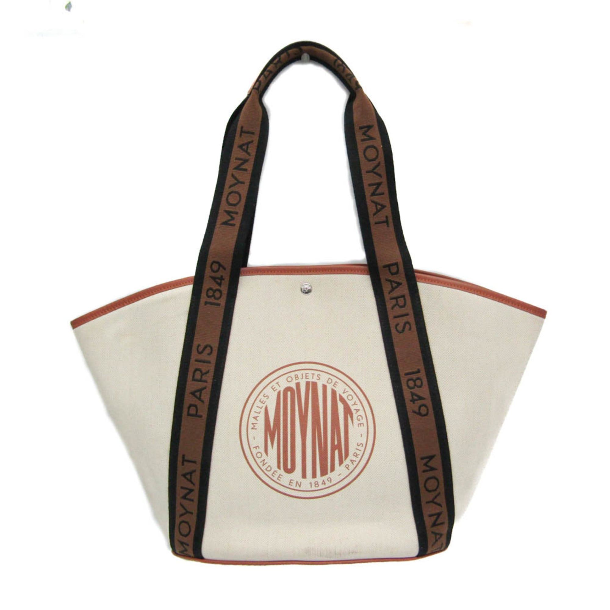 Other Moynat Women's Leather,Canvas Tote Bag Brown,Light Beige Size ONE SIZE - 1 Thumbnail