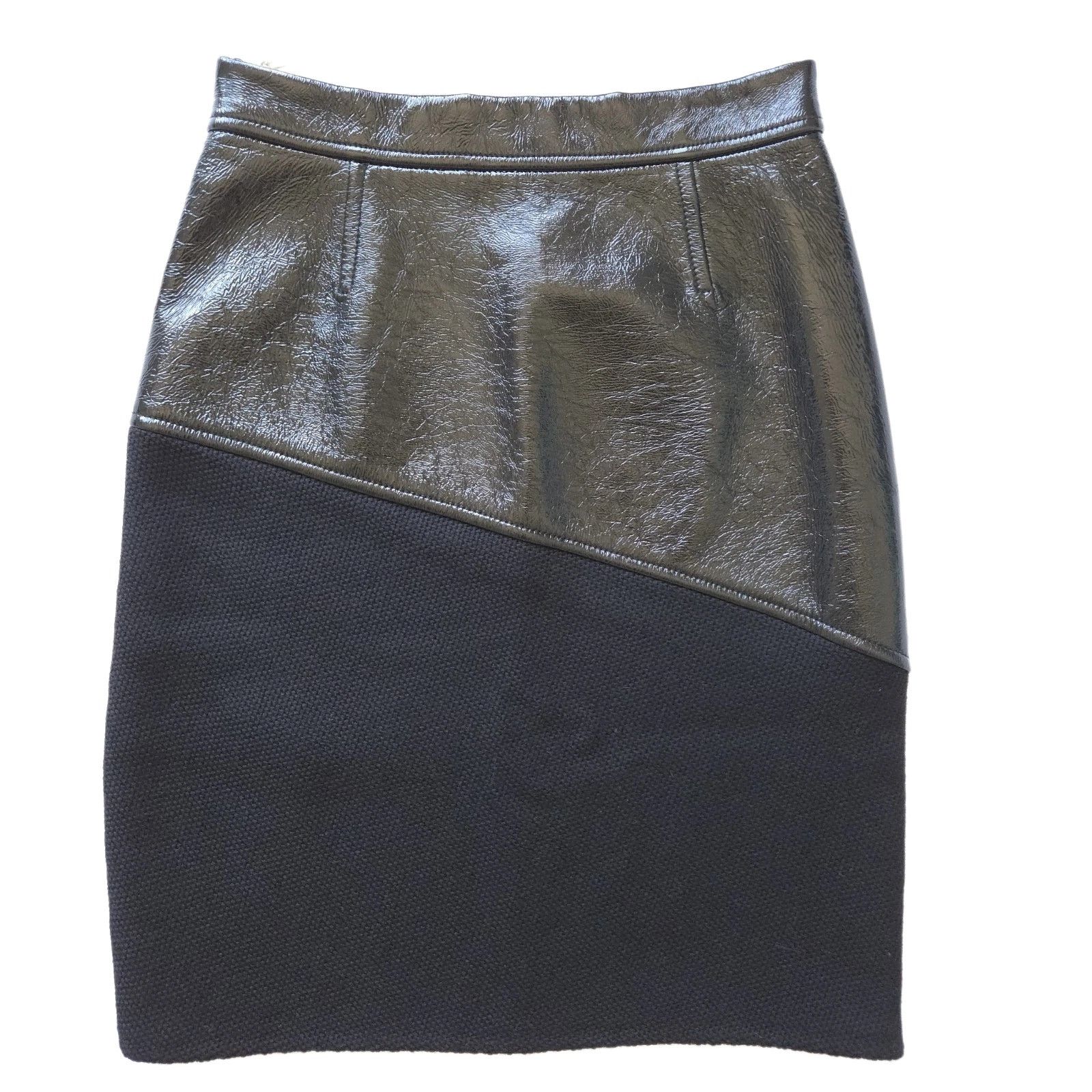 Louis Vuitton Louis Vuitton Lambskin & Wool Knee Length Skirt, EU 36 Size 26" / US 2 / IT 38 - 2 Thumbnail