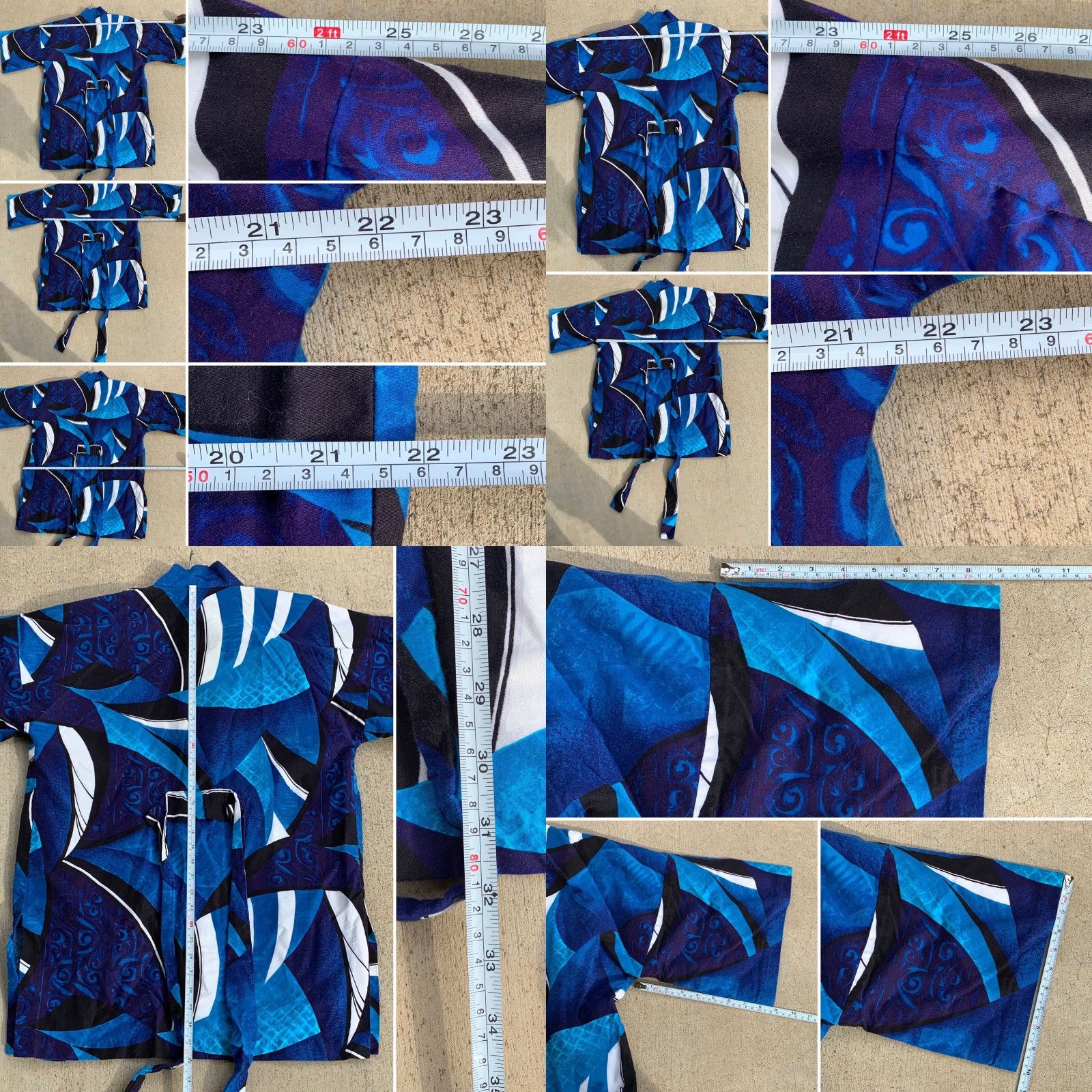 Sears VINTAGE Sears Hawaii Hawaiian Kimono Robe Cover Up L 100% Cotton Blue Beach Sportswear/Beach Size ONE SIZE - 8 Thumbnail
