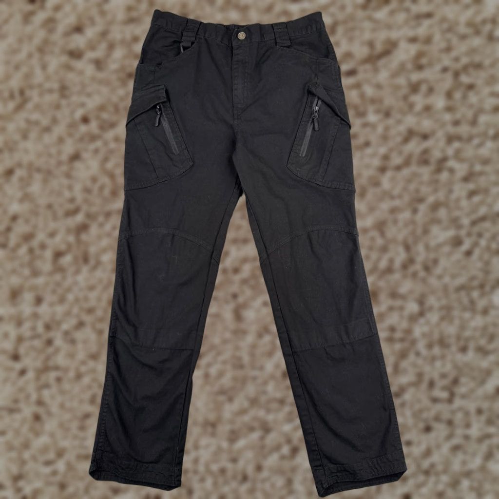 Vintage S. Archon Tactical Pants Mens Medium Black Rip-stop Cotton Blend Cargo 34x29 Size US 31 - 1 Thumbnail