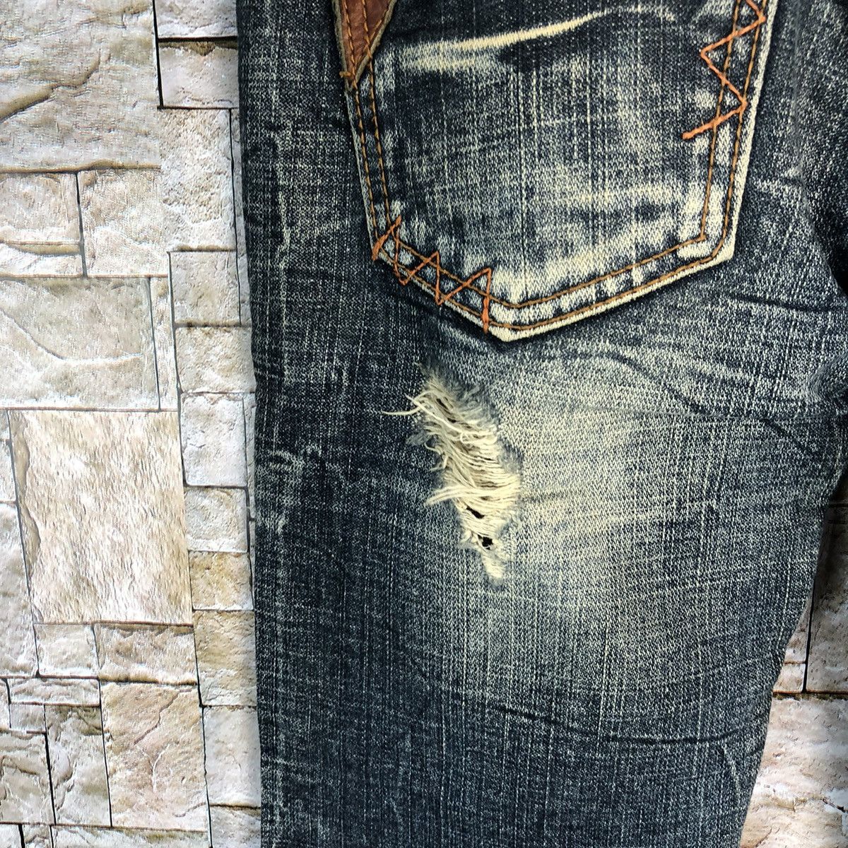 Japanese Brand Detail Blue Distressed Denim Pants #A132 Size 25" / US 0 / IT 36 - 20 Thumbnail