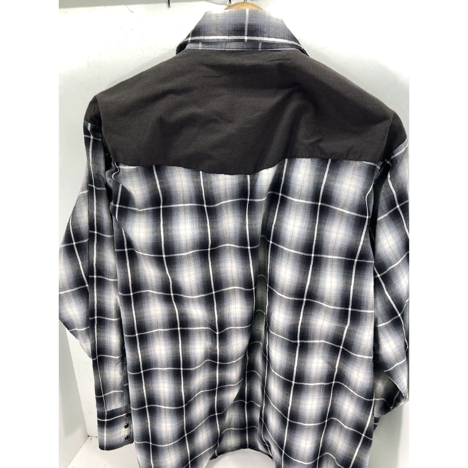 Vintage Plains Western Pearl Snap Shirt Men XL Black White Plaid Long Sleeve Rodeo Shirt Size US XL / EU 56 / 4 - 6 Thumbnail