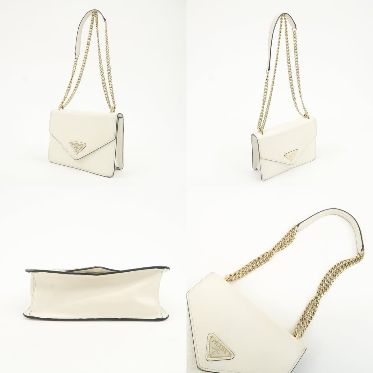 Prada Prada Saffiano Flap Bag White Size ONE SIZE - 3 Thumbnail