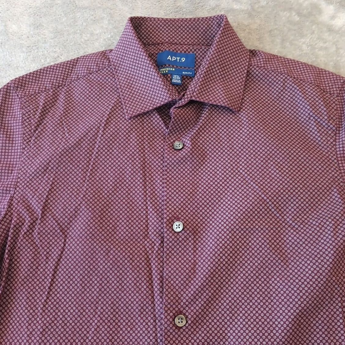 Apt. 9 Apt. 9 Shirt Mens Slim Purple Geometric Long Sleeve Button Up Dress Shirt 14.5 Regular Mens Size US M / EU 48-50 / 2 - 3 Thumbnail