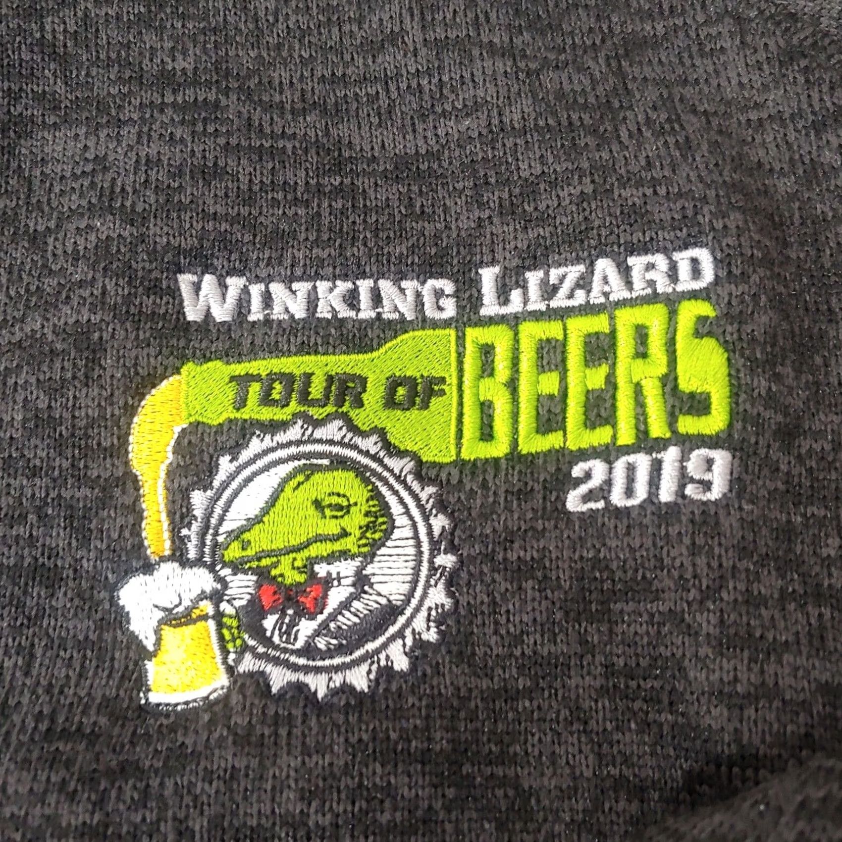 Vintage Fossa Jacket Men XL Knit Gray Winking Lizard Tour of Beers 2019 Embroidered Logo Zip Chest Pocket Size US XL / EU 56 / 4 - 2 Thumbnail